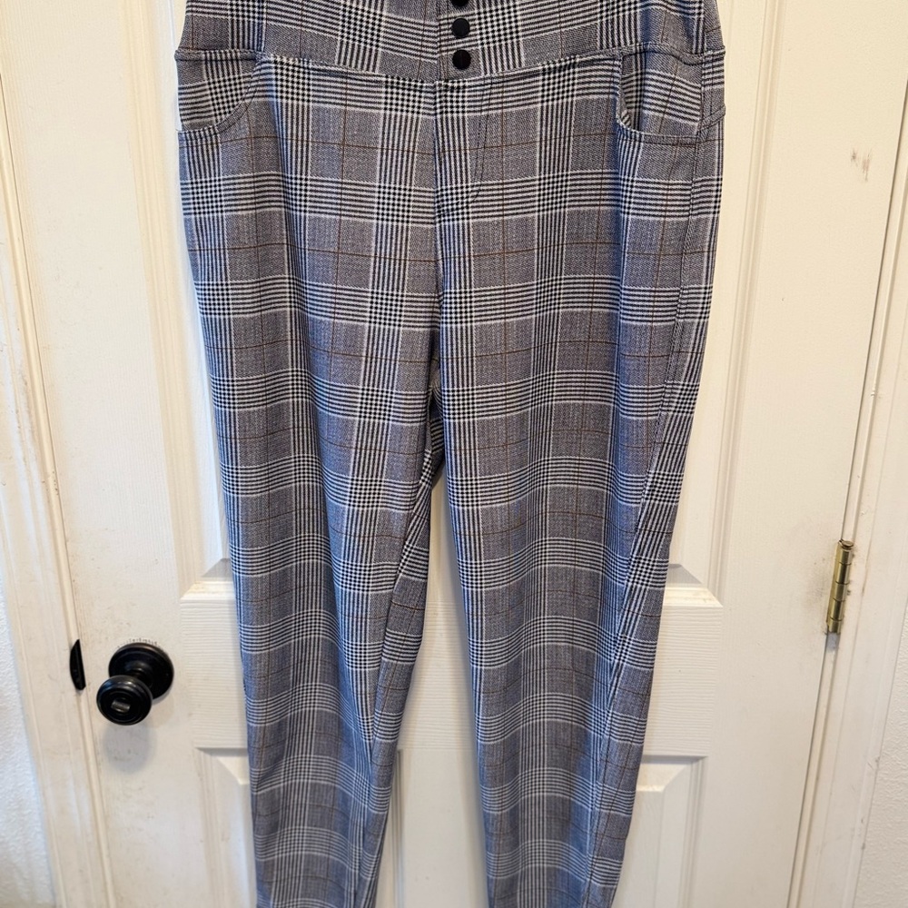 Stylish Black and White Plaid Pants